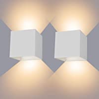 2 Pcs 12W Aplique Pared LED Interior-Exterior LED Blanco Cálido 3000K 1000LM Lamparas Pared Led IP65 Impermeable…